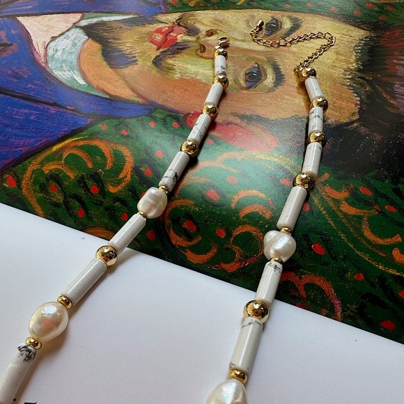 Chocker necklace with 14k gold plated beads - Picture 5 of 8